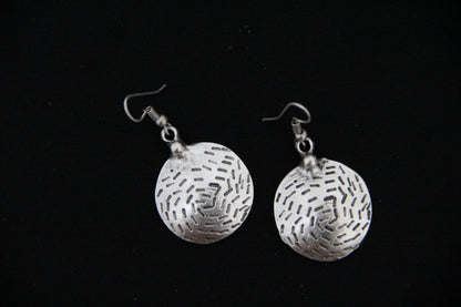Engraved Bohemian Silver Earrings