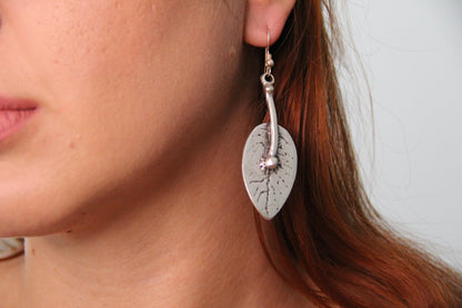 Silver Leaf Dangle Bohemian Earring