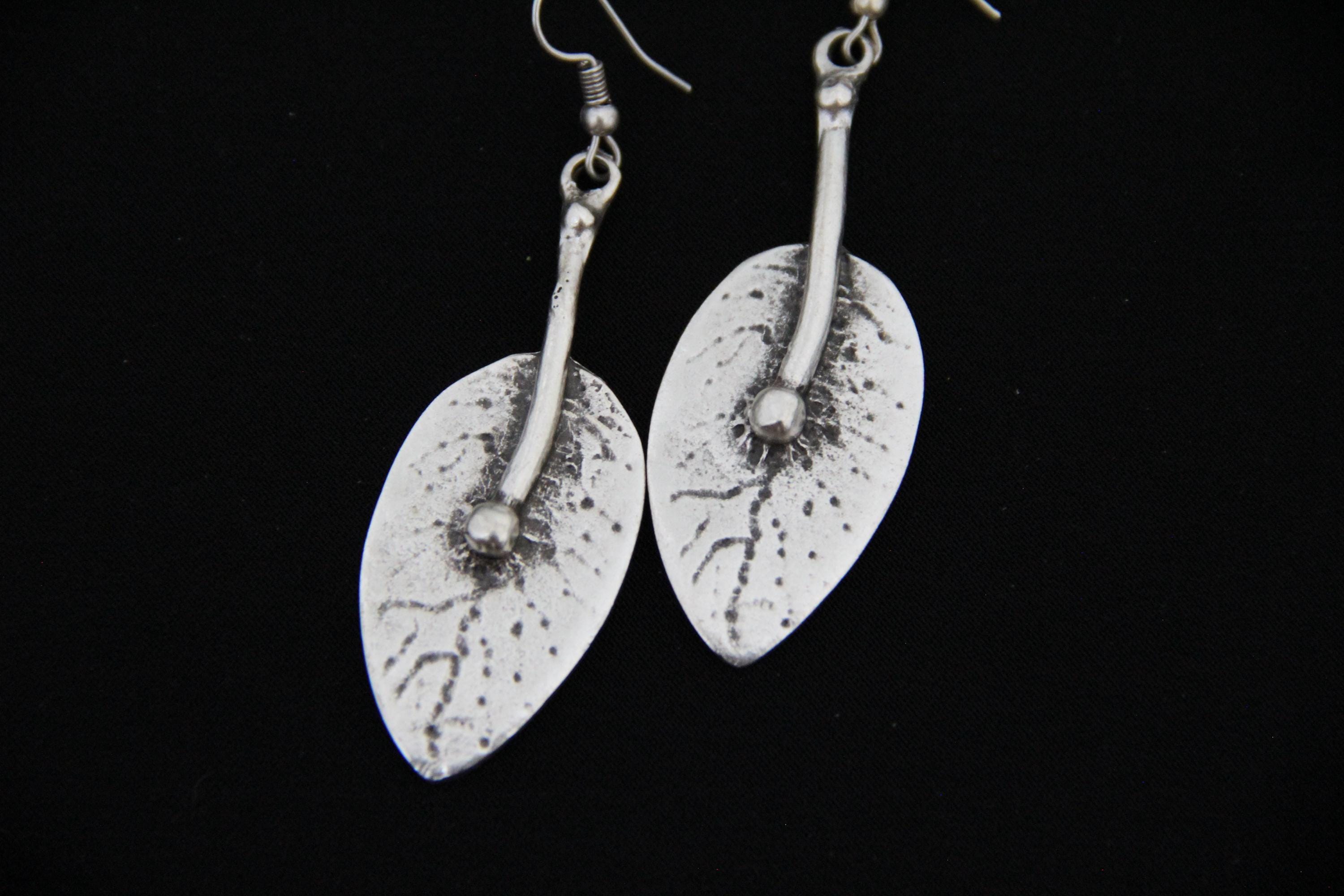 Silver Leaf Dangle Bohemian Earring