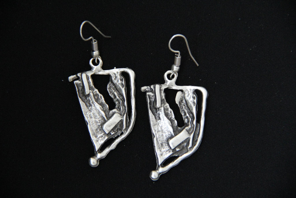 Triangle Handmade Silver Chinky Earring