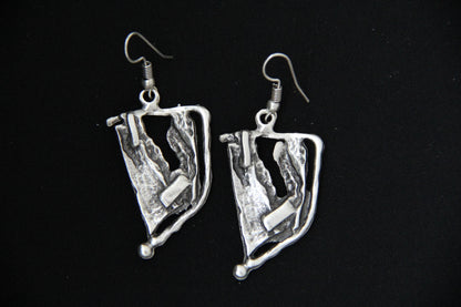 Triangle Handmade Silver Chinky Earring