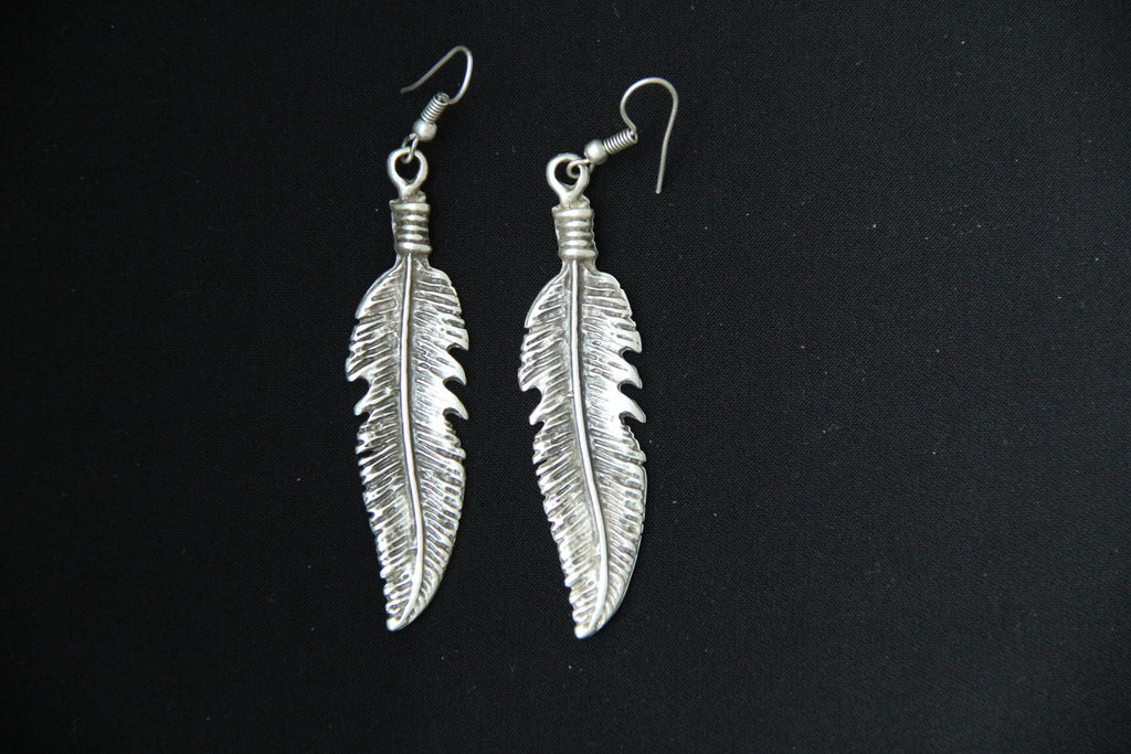 Dangle Feather Silver Earring