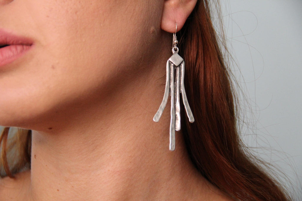 Silver Long Dangle Earring