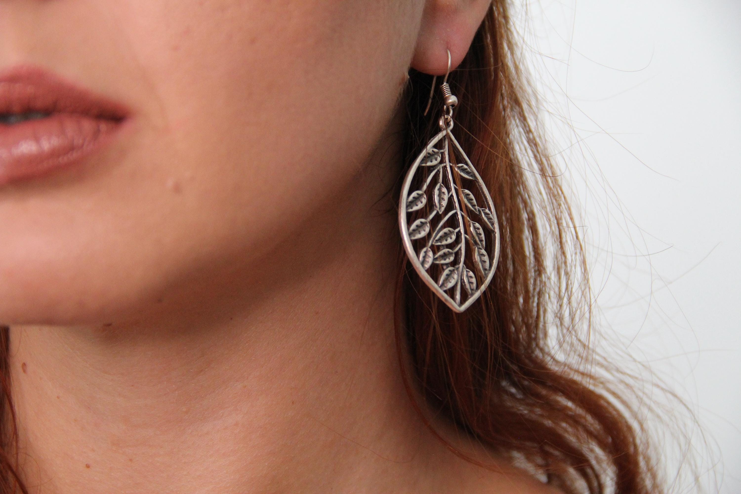 Silver Dangle Spring Inspired Large Earring
