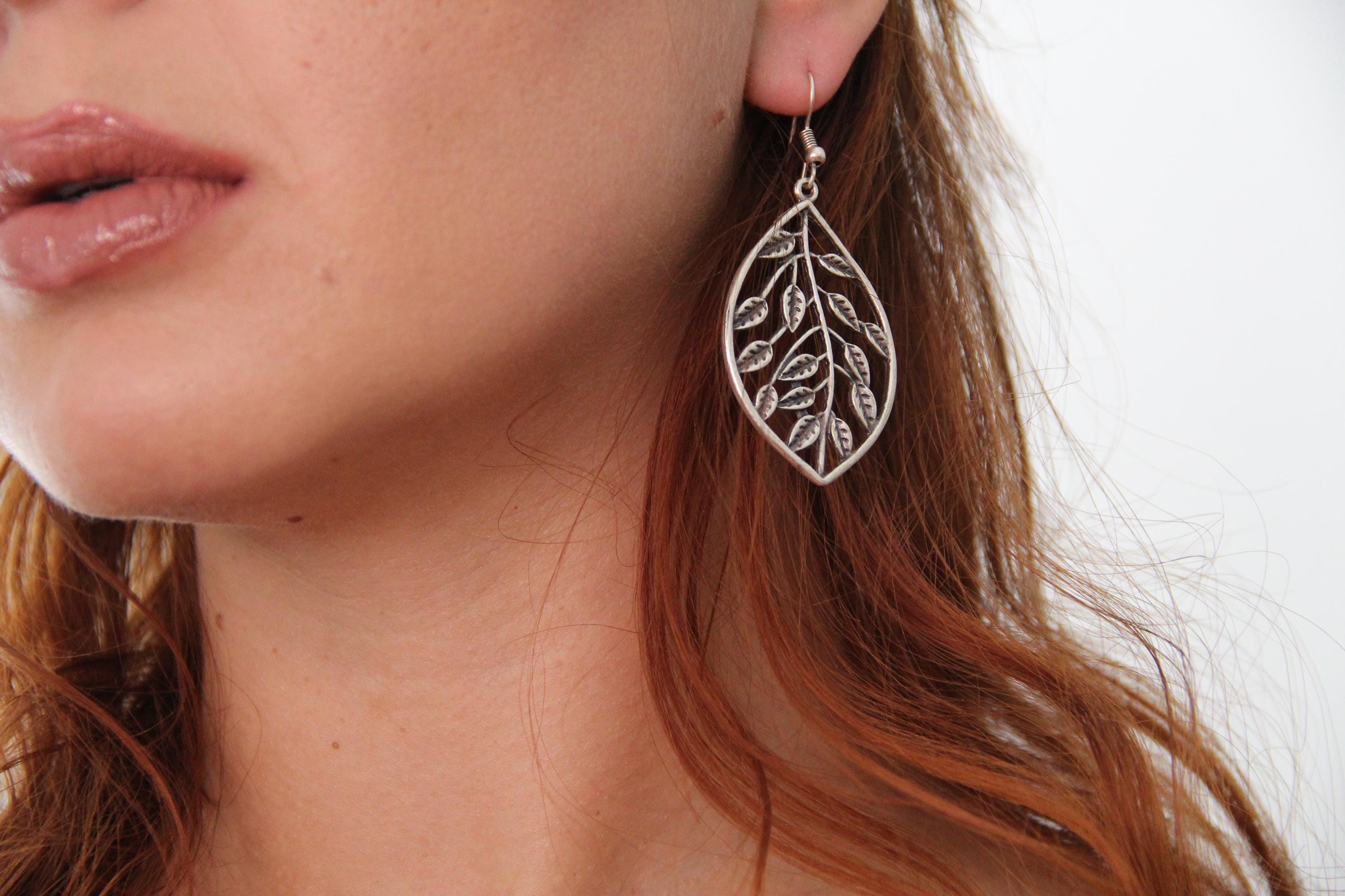 Silver Dangle Spring Inspired Large Earring