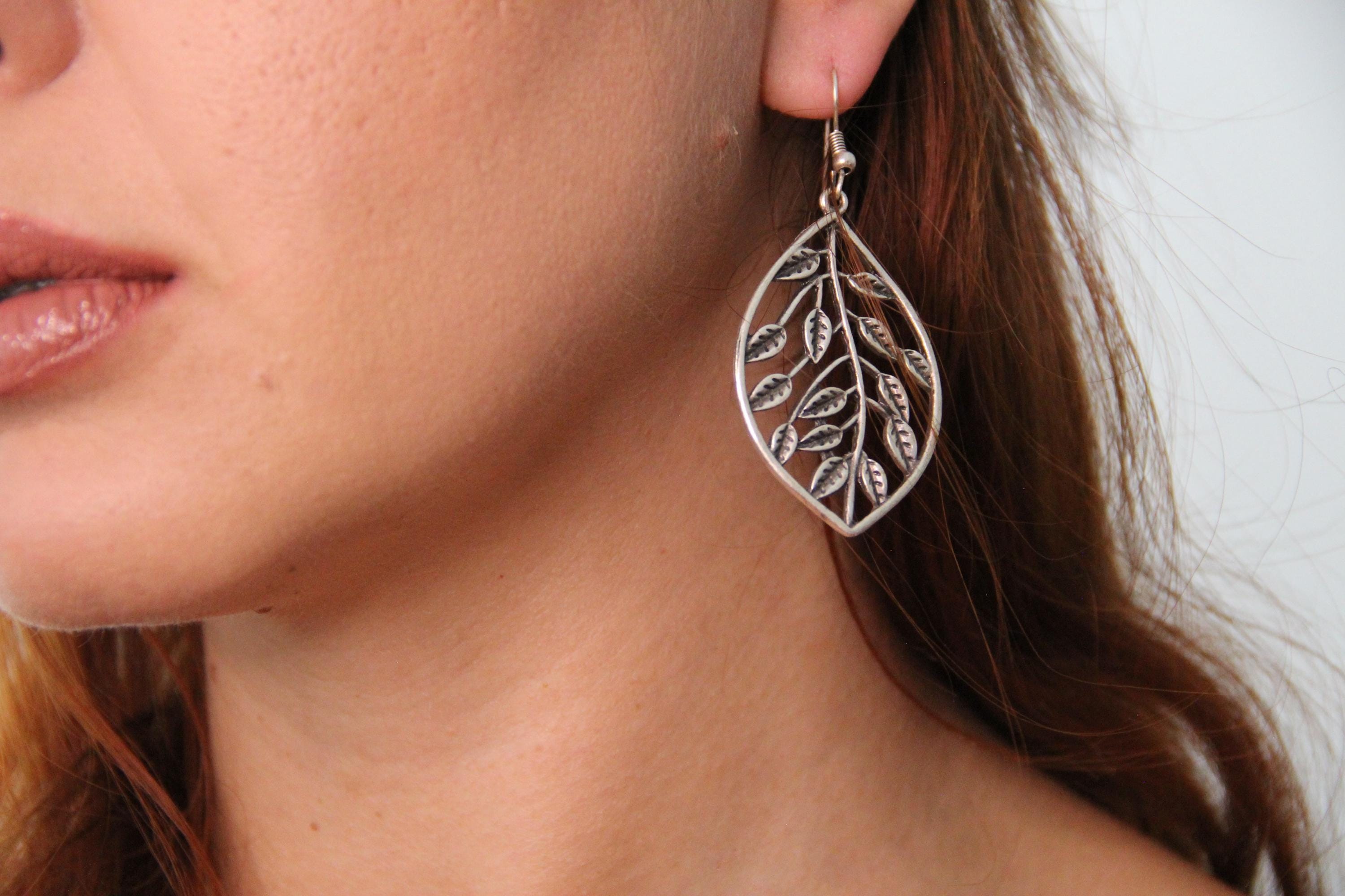 Silver Dangle Spring Inspired Large Earring
