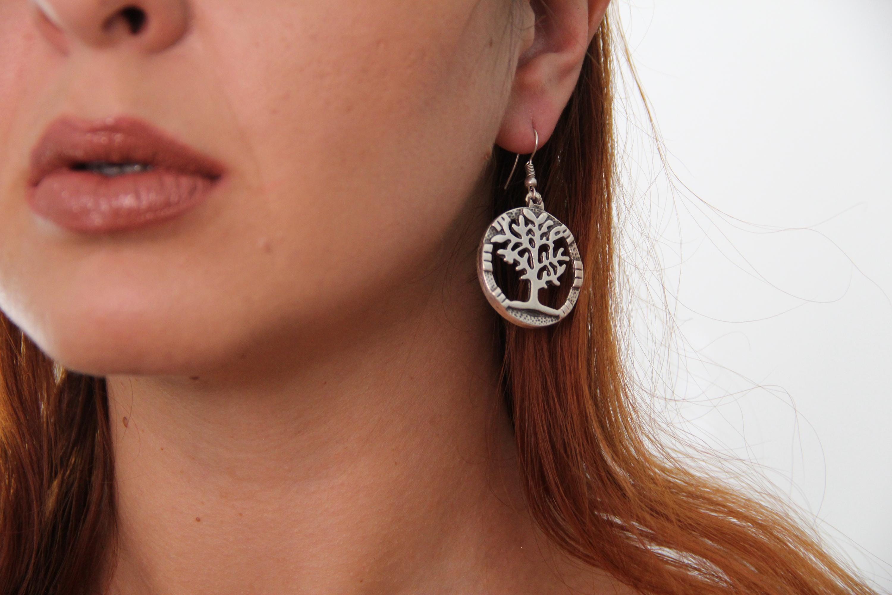 Family Tree Silver Earring