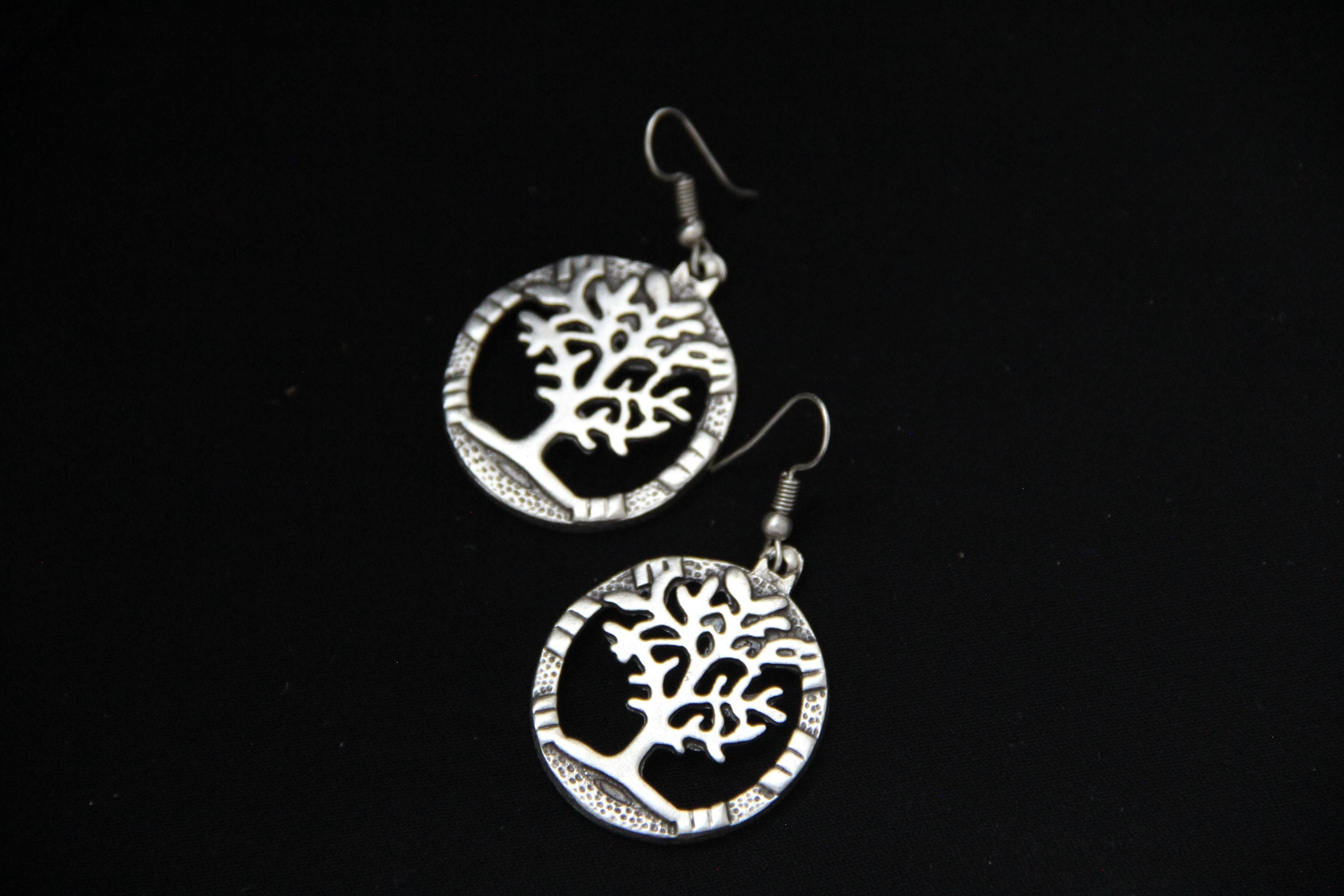 Family Tree Silver Earring