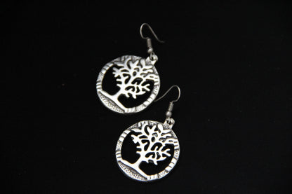 Family Tree Silver Earring