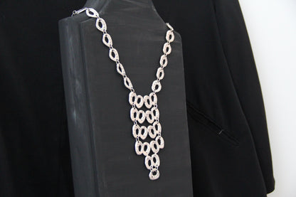 Tassel Silver Handcrafted NecklaceUnique Long Silver Tassel Circle Necklace – Handmade Ethnic Boho Chic Pendant, Statement Jewelry Gift Idea for Her