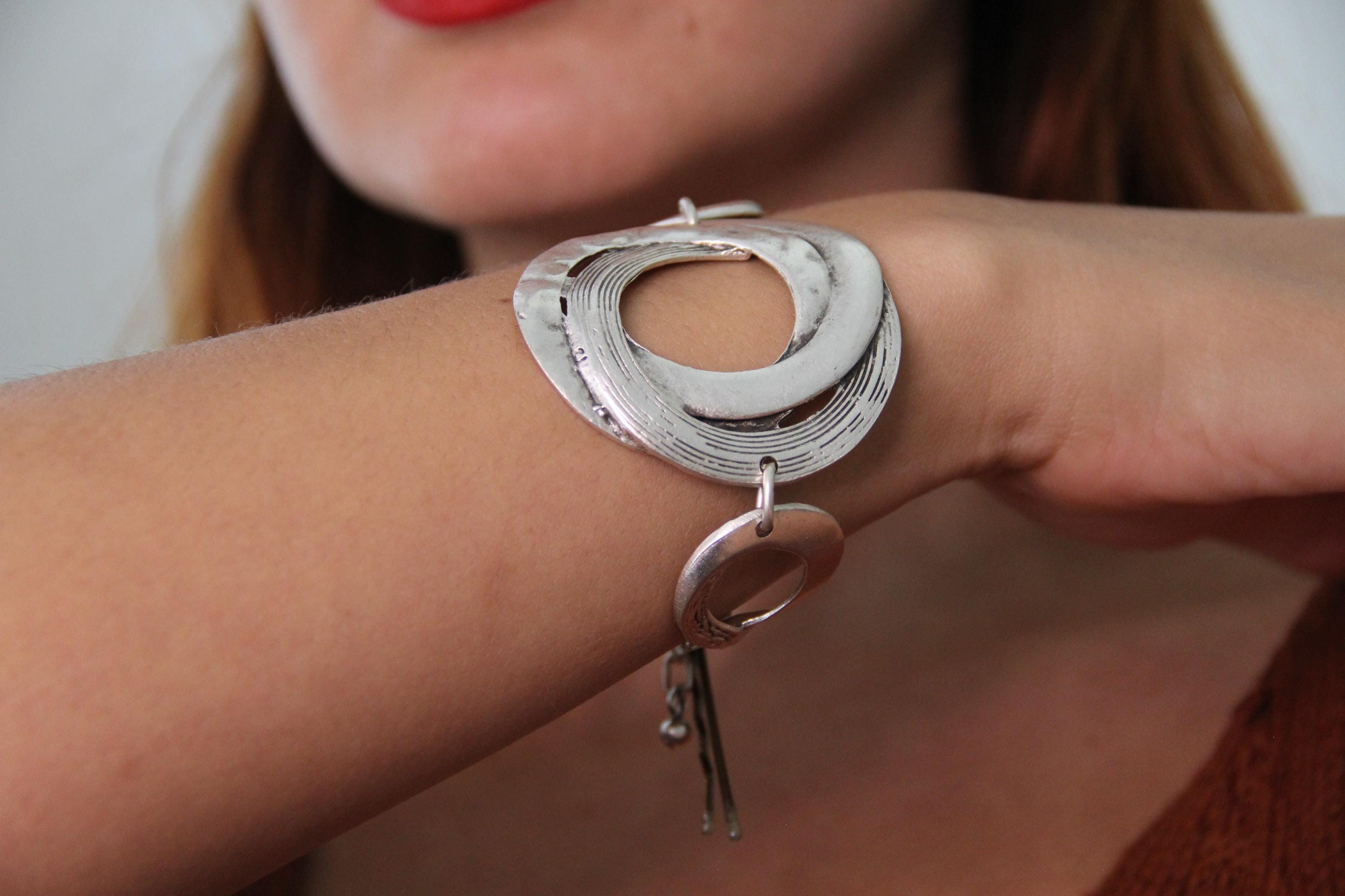 Eternity Boho Hammered Statement Bracelet