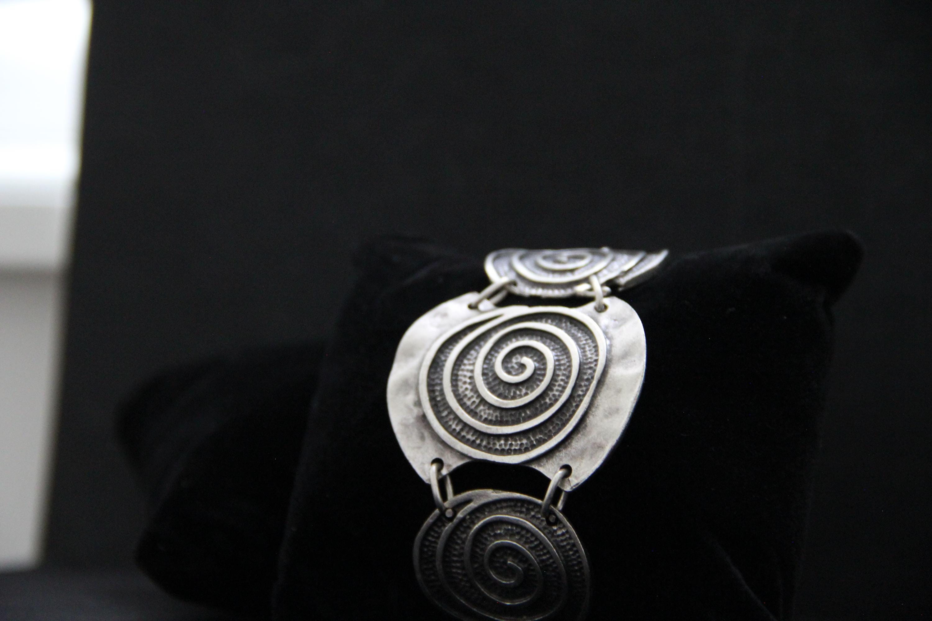 Adjustable Chunky Silver Statement Bracelet