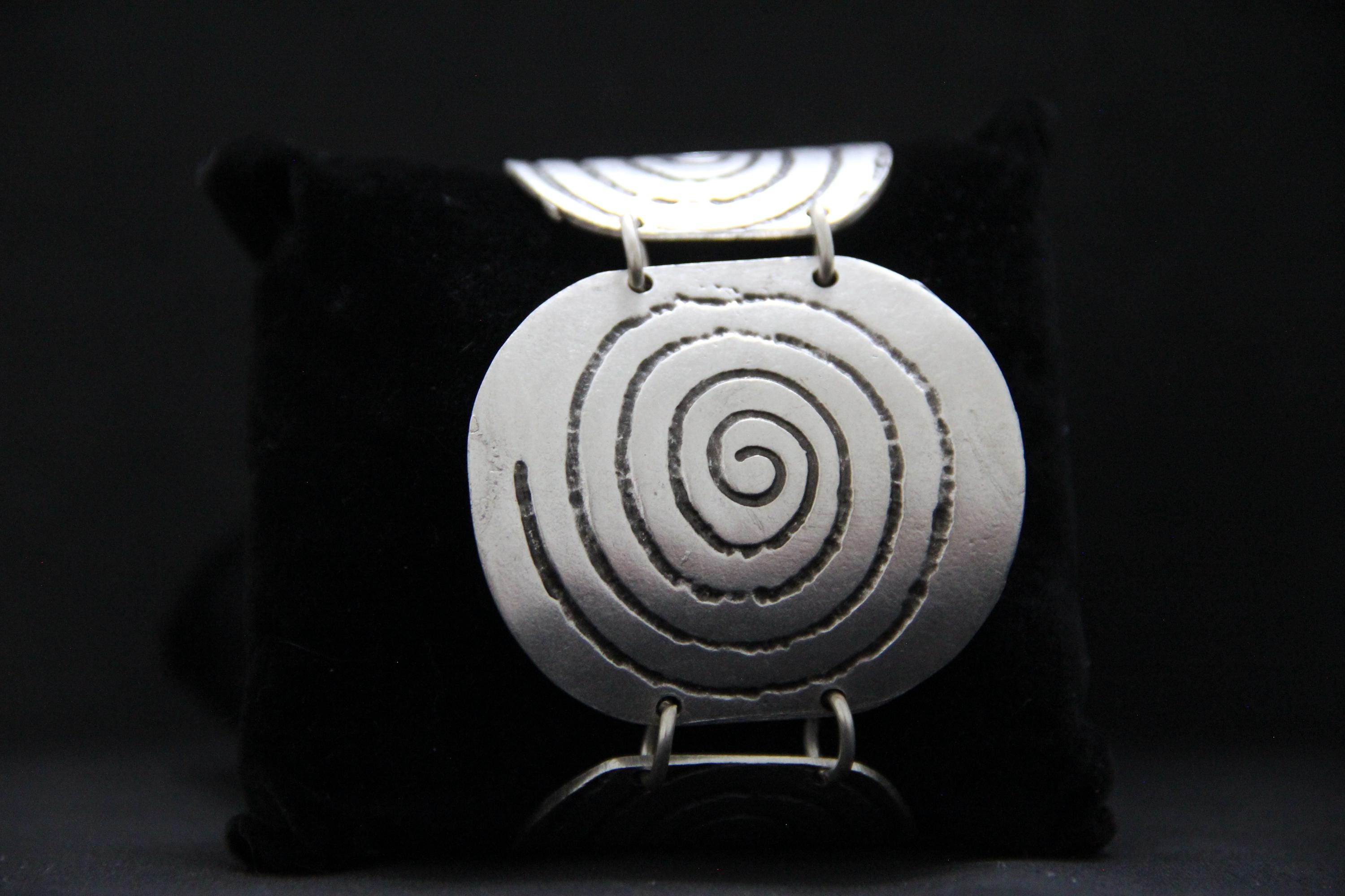 Boho Style Engraved Silver Bracelet