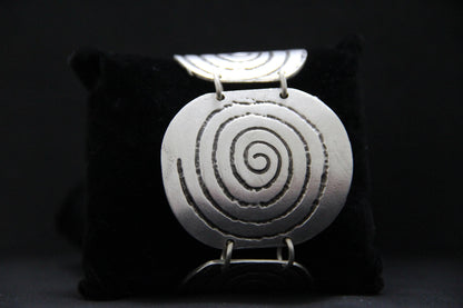 Boho Style Engraved Silver Bracelet