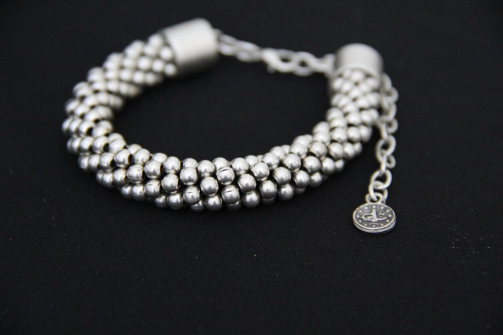Beaded Silver Bracelet