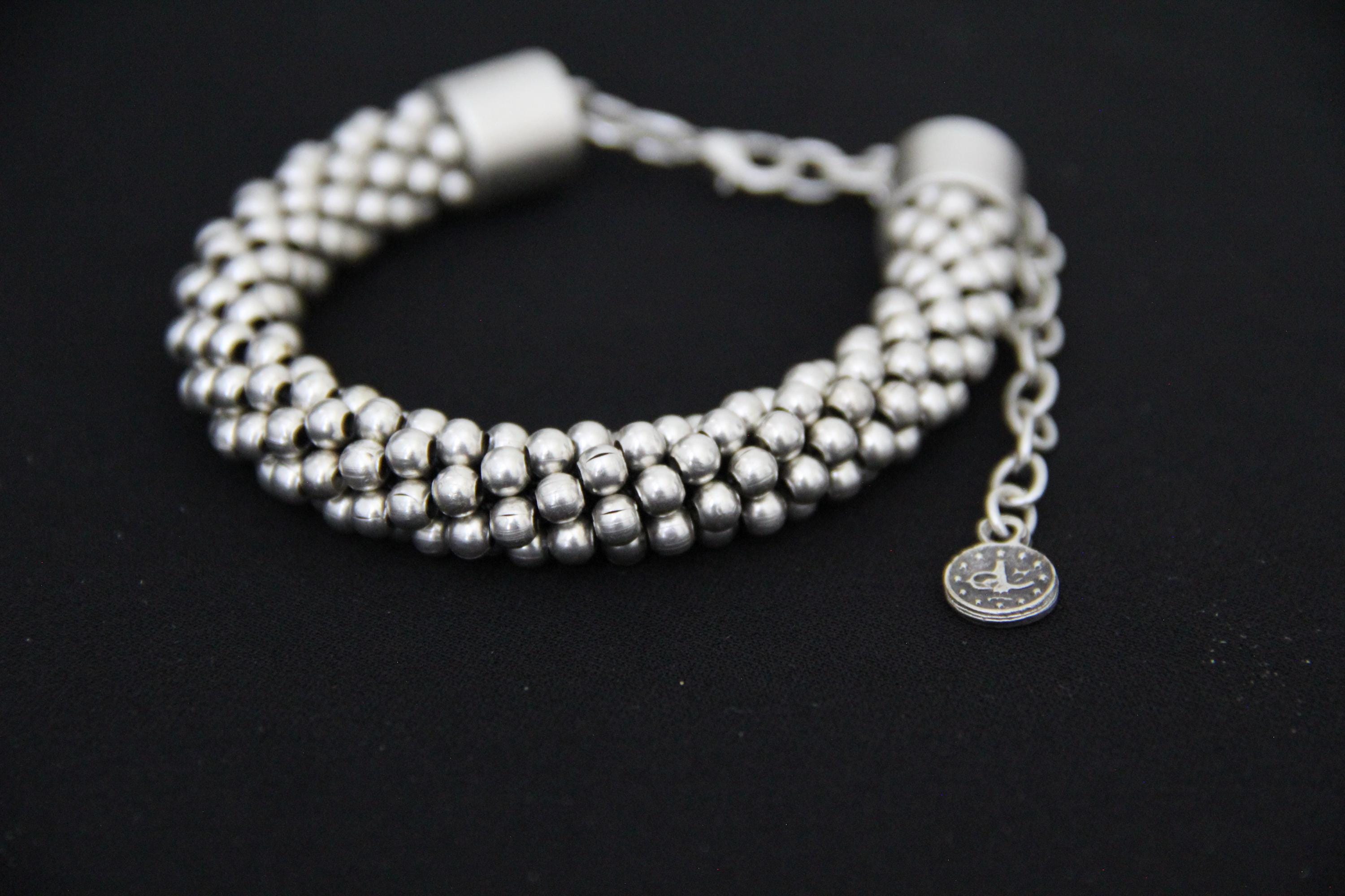 Beaded Silver Bracelet