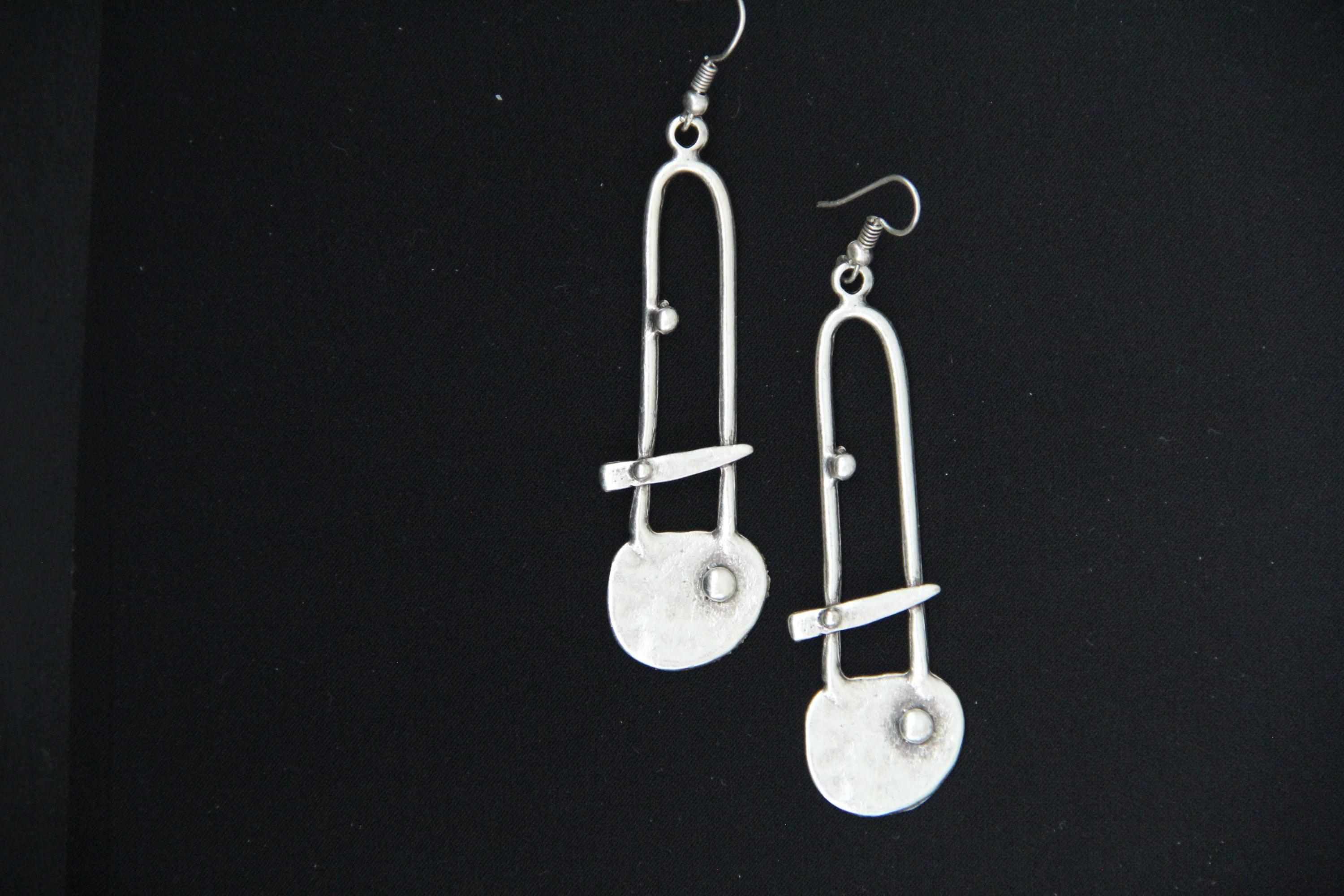 Dangle Silver Statement Earring