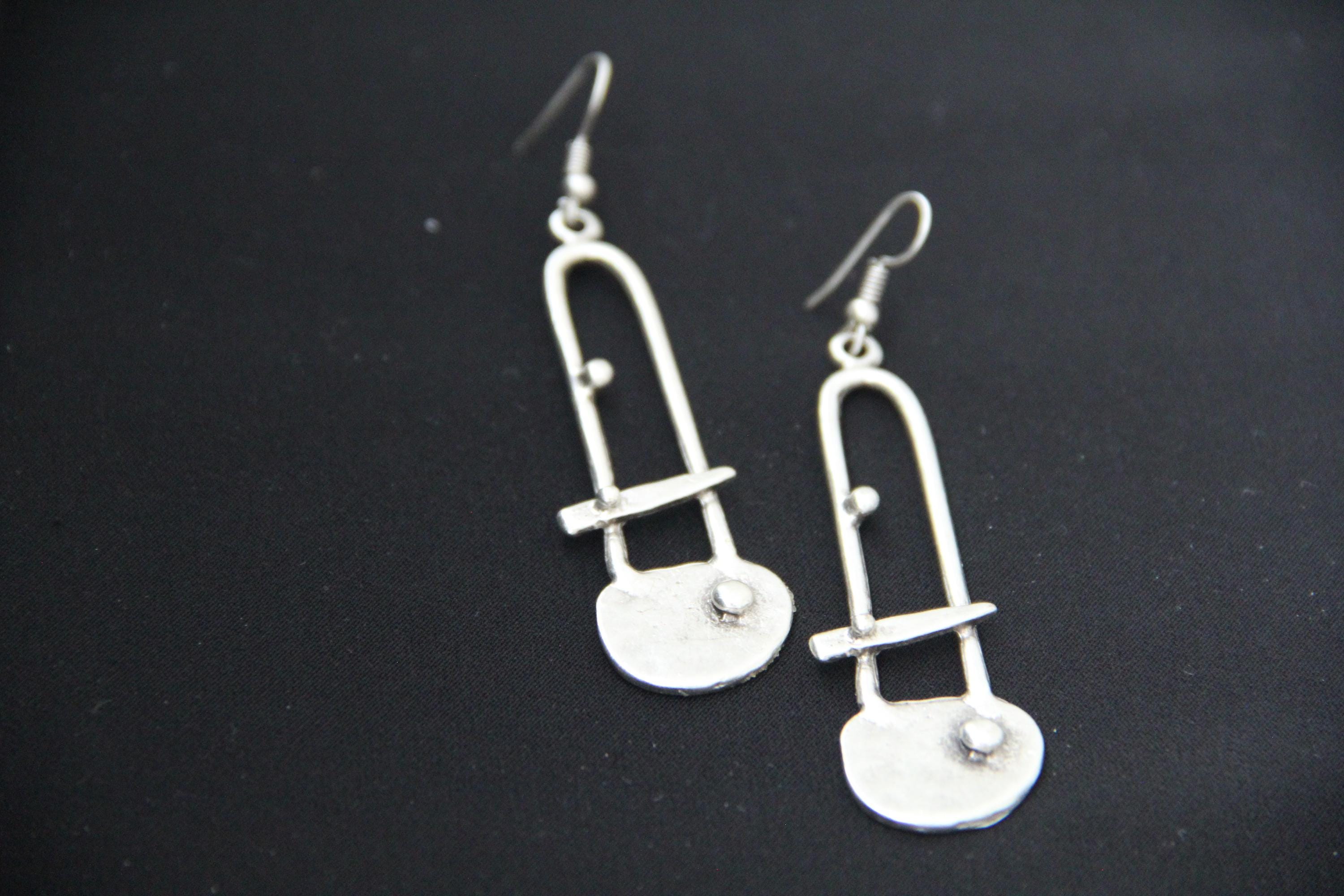 Dangle Silver Statement Earring