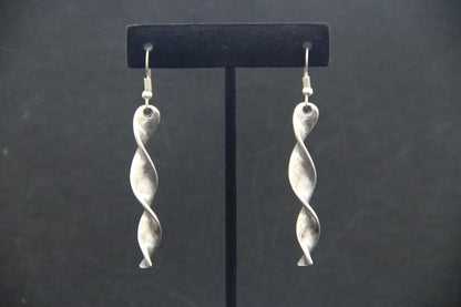 Dangle Twisted Silver Earring