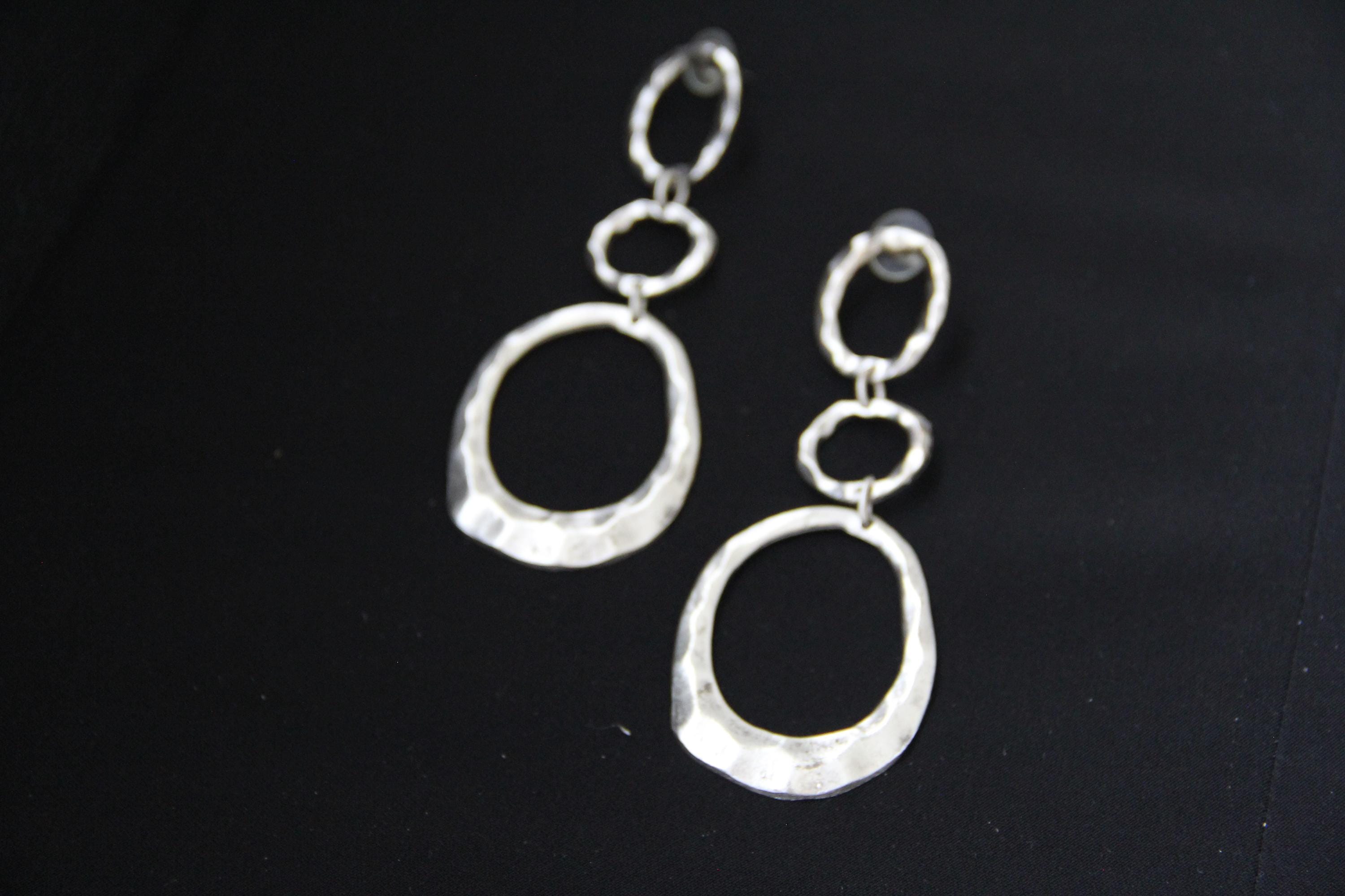 Silver Boho Hoop Earrings