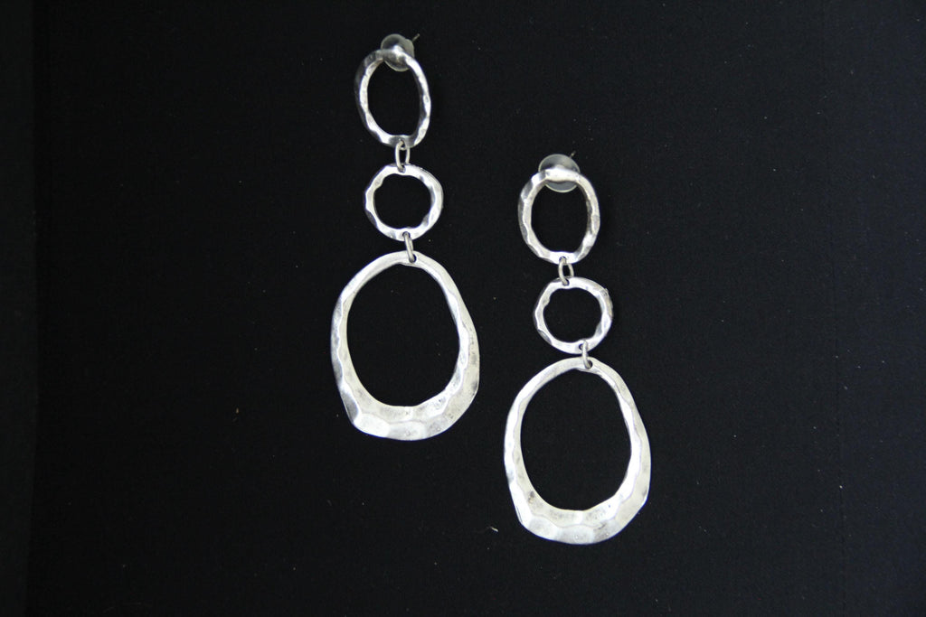 Silver Boho Hoop Earrings