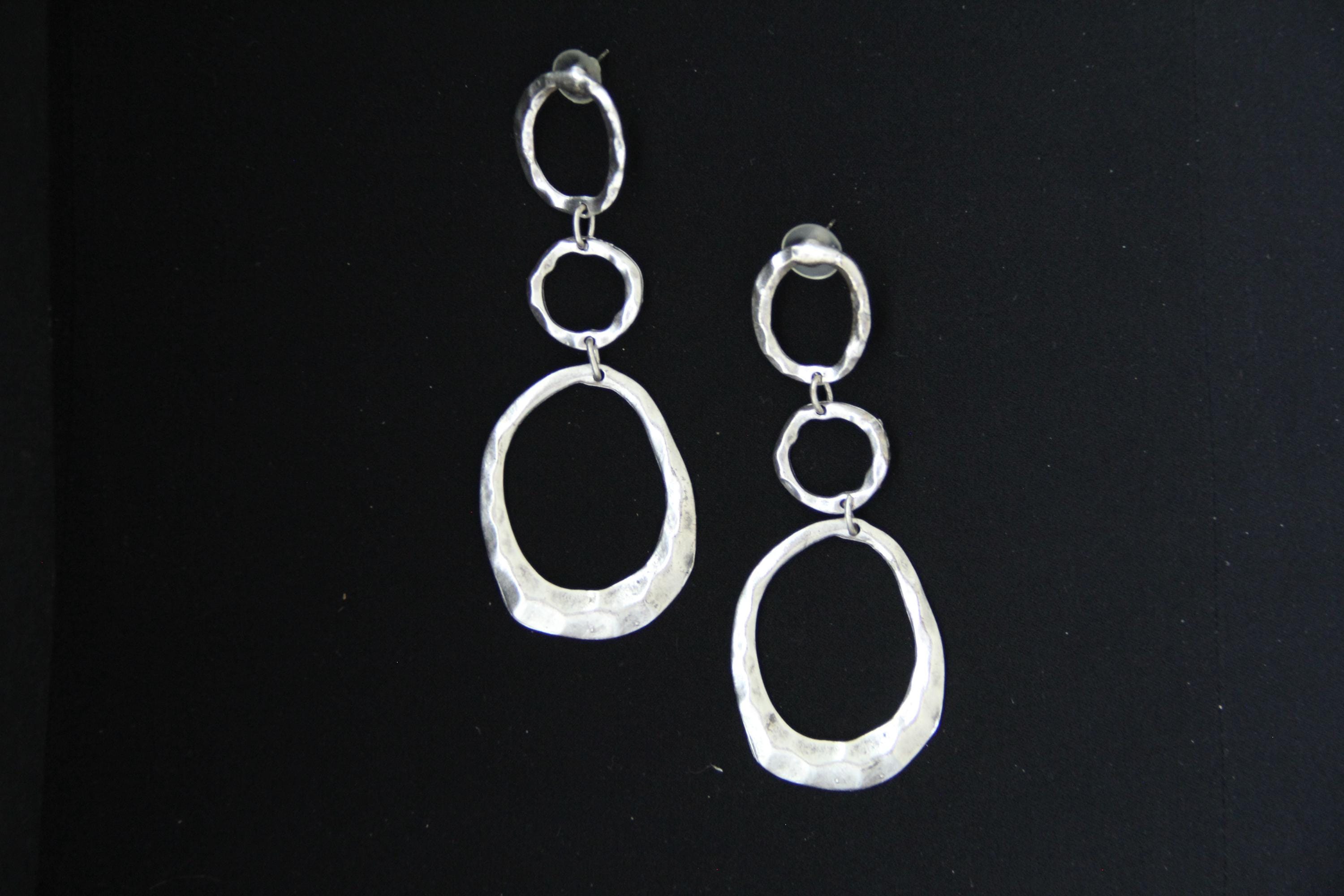 Silver Boho Hoop Earrings