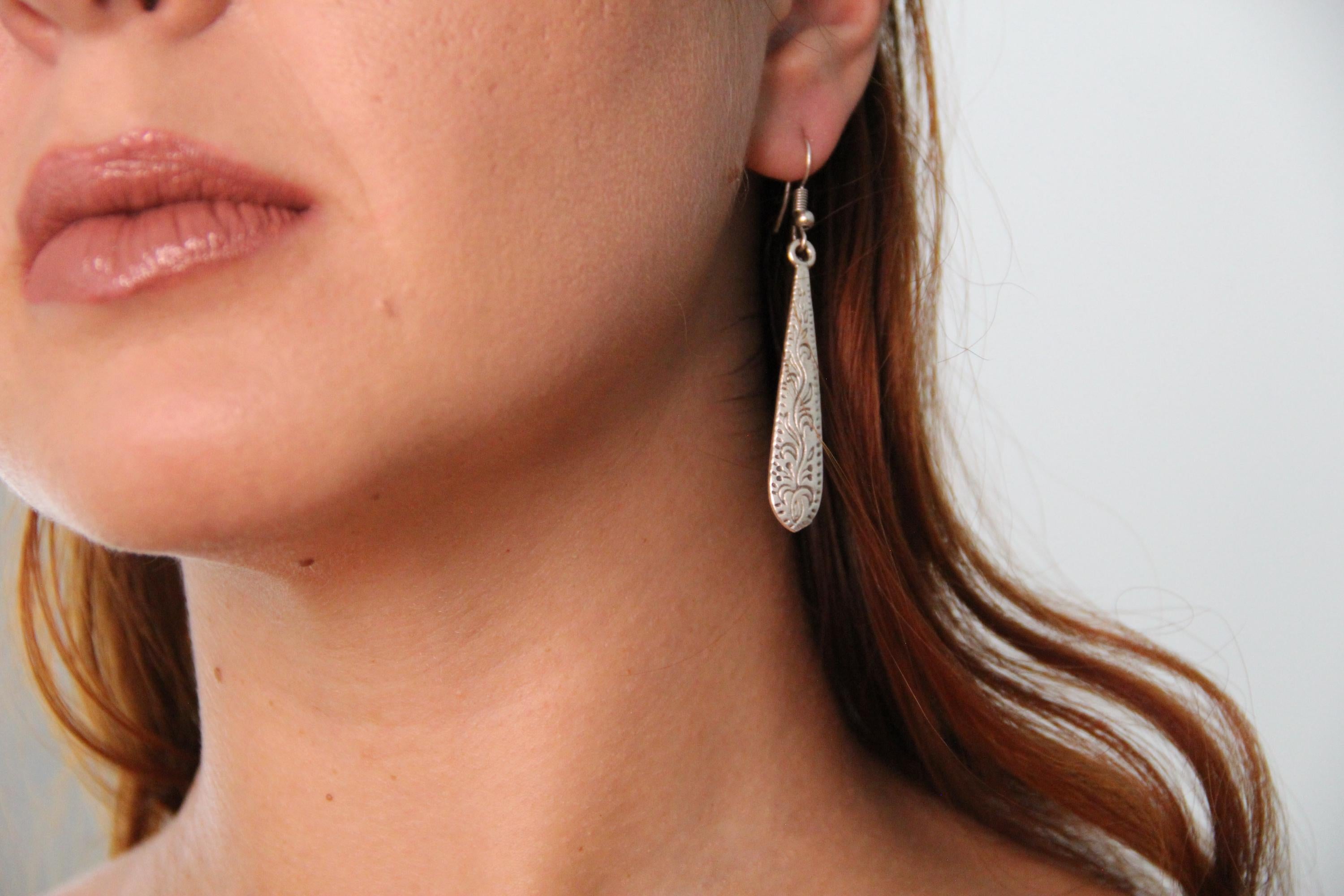 Engraved Dangle Earrings