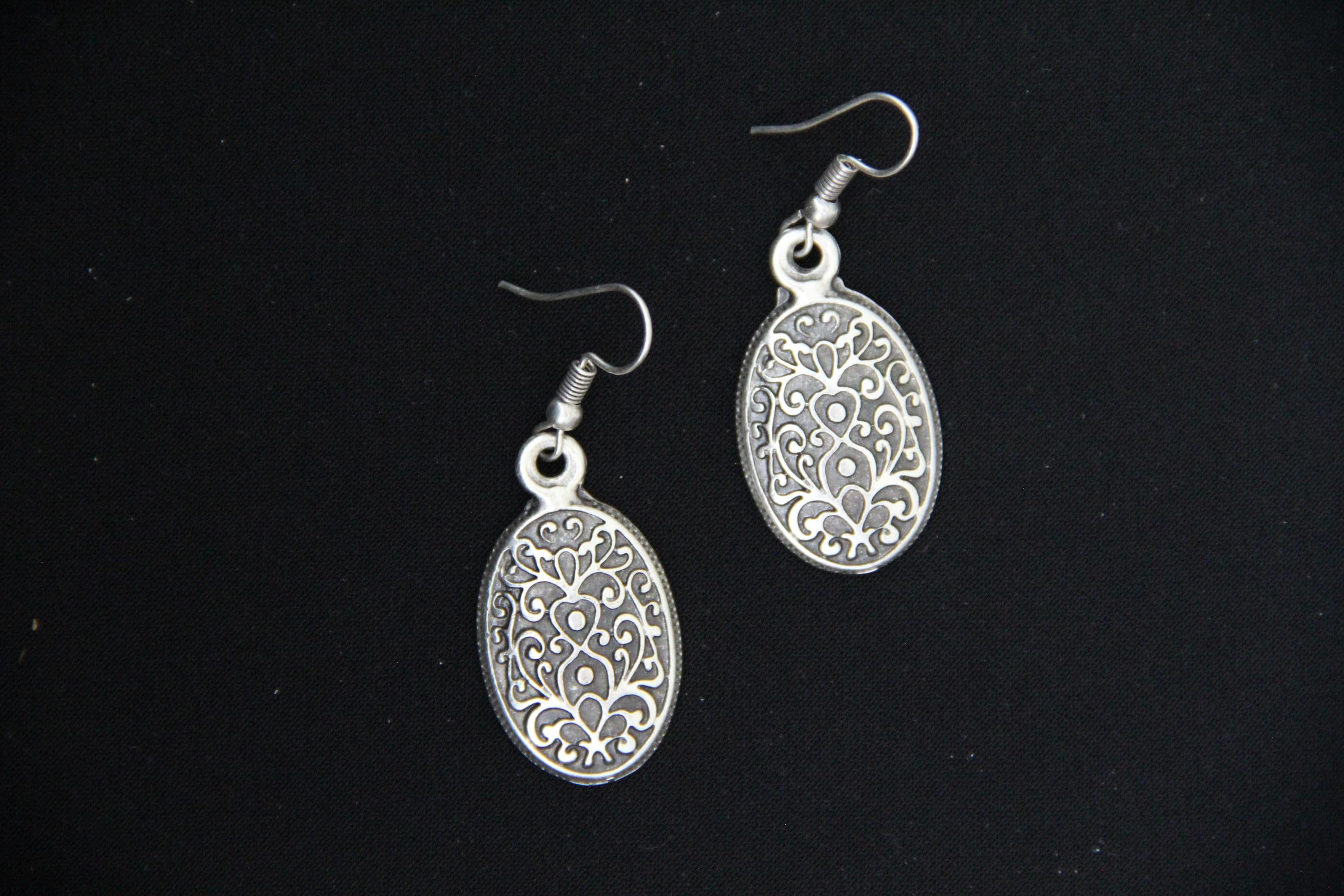 Engraved Handmade Dangle Earrings