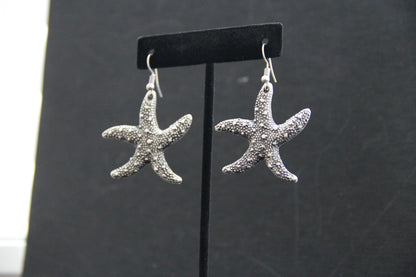 Long Dangle Starfish Silver Earring