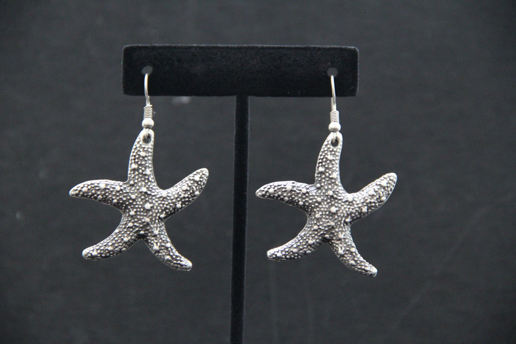 Long Dangle Starfish Silver Earring