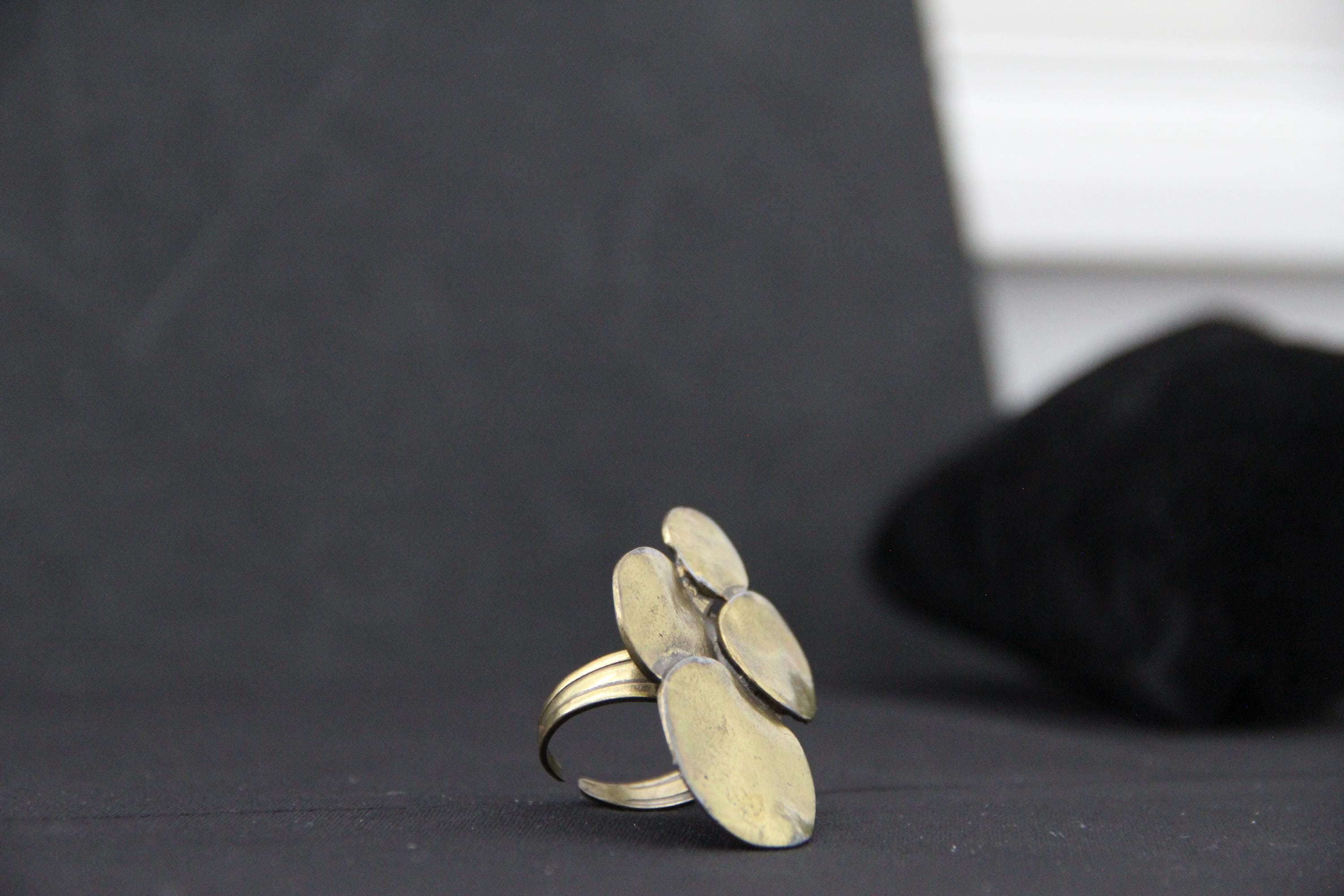 Large Adjustable Boho Style Bronze Statement Ring