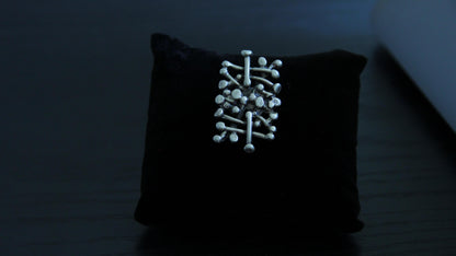 Abstract Large Silver Ring