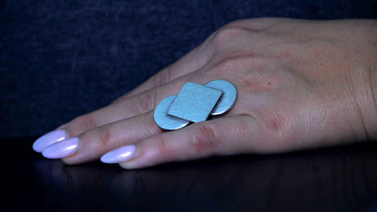 Geometric Big Silver Ring