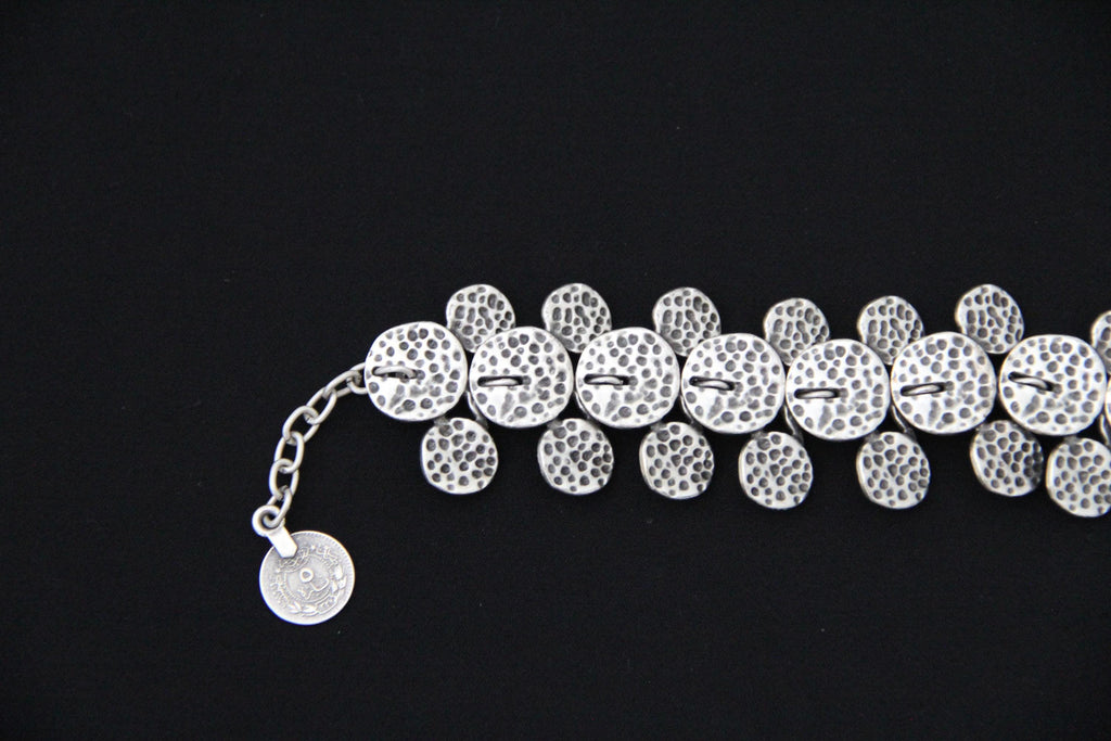 Hammered Silver Handmade Statement Bracelet