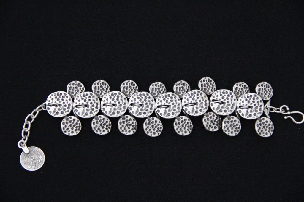 Hammered Silver Handmade Statement Bracelet