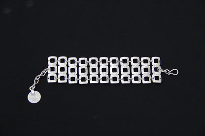 Adjustable silver handmade bracelet