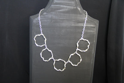Minimalist Handmade Silver Circle Necklace – Chic Hoop Statement Jewelry, Perfect Gift for Friend, Night Out Accessory