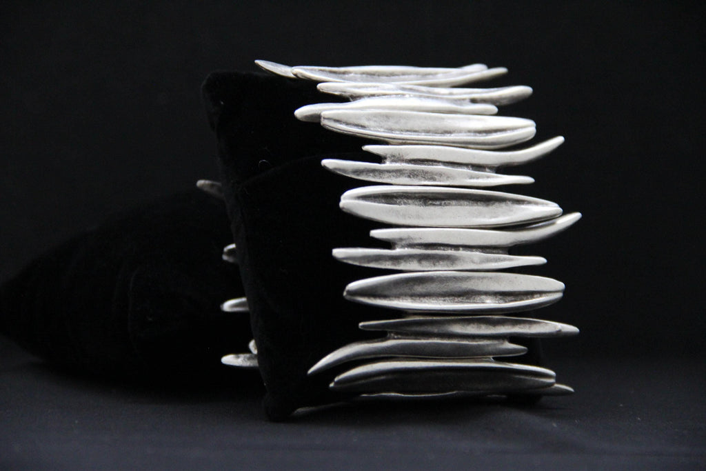 Cuff Slip On Statement Silver Bracelet