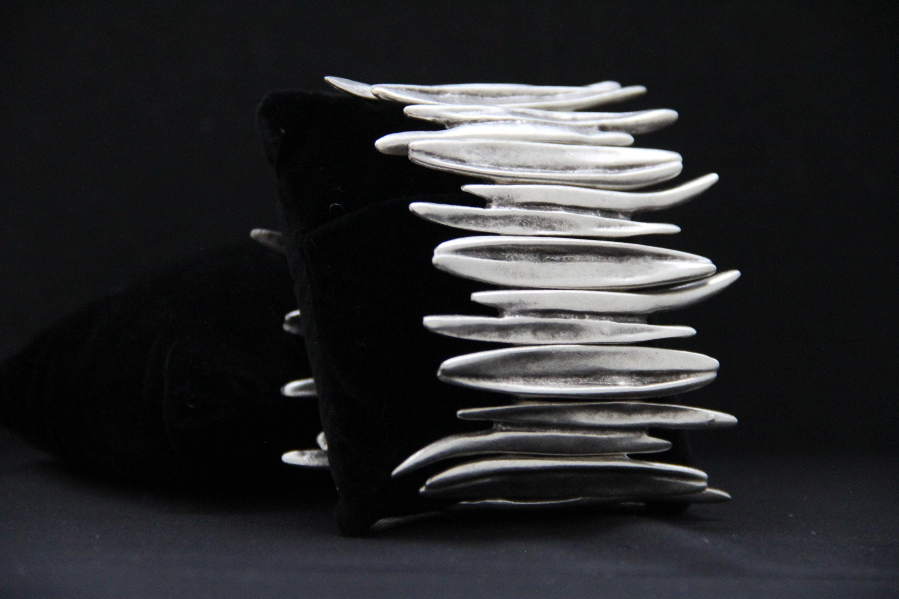 Cuff Slip On Statement Silver Bracelet