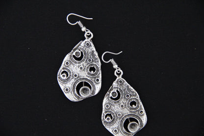 Bohemian Large Silver Earrings