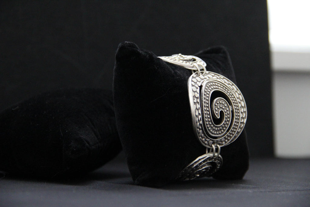 Ethnic HandCrafted Hammered Unique Statement Bracelet Adjustable Chain