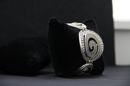 Ethnic HandCrafted Hammered Unique Statement Bracelet Adjustable Chain