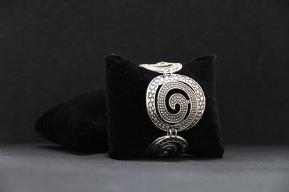 Ethnic HandCrafted Hammered Unique Statement Bracelet Adjustable Chain