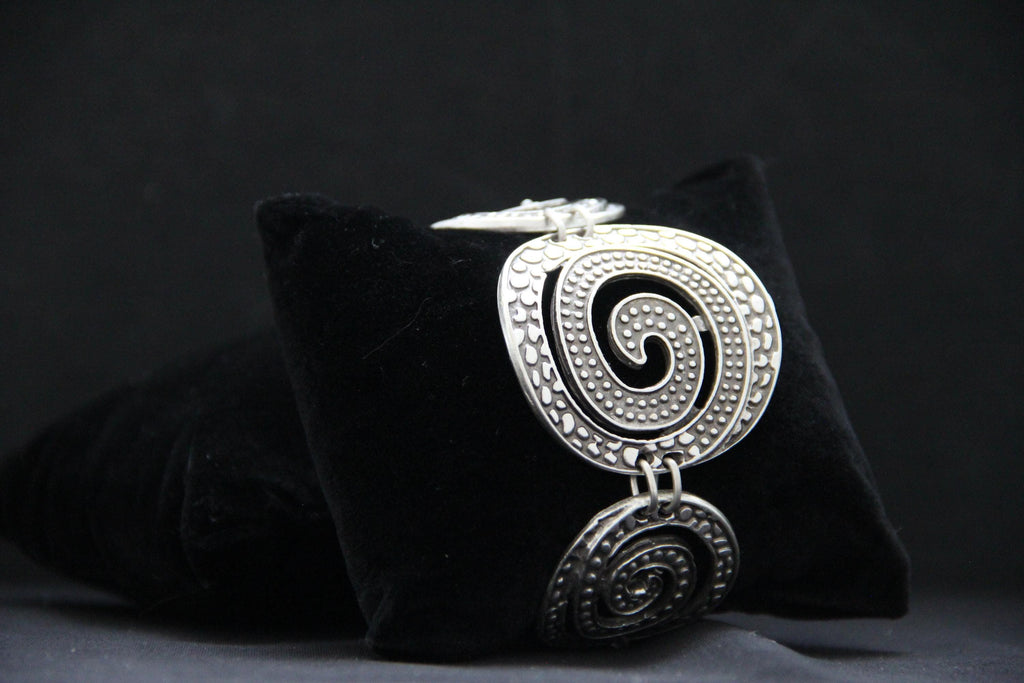 Ethnic HandCrafted Hammered Unique Statement Bracelet Adjustable Chain