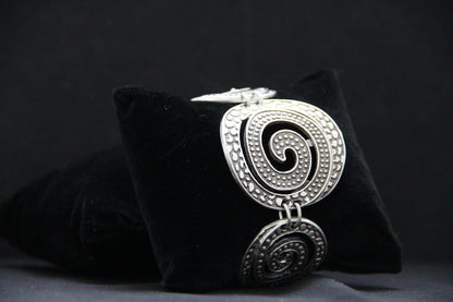 Ethnic HandCrafted Hammered Unique Statement Bracelet Adjustable Chain