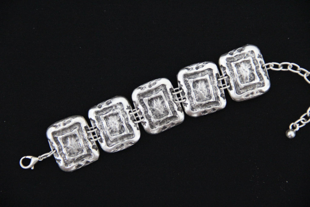 Geometric Engraved Handmade Statement Bracelet