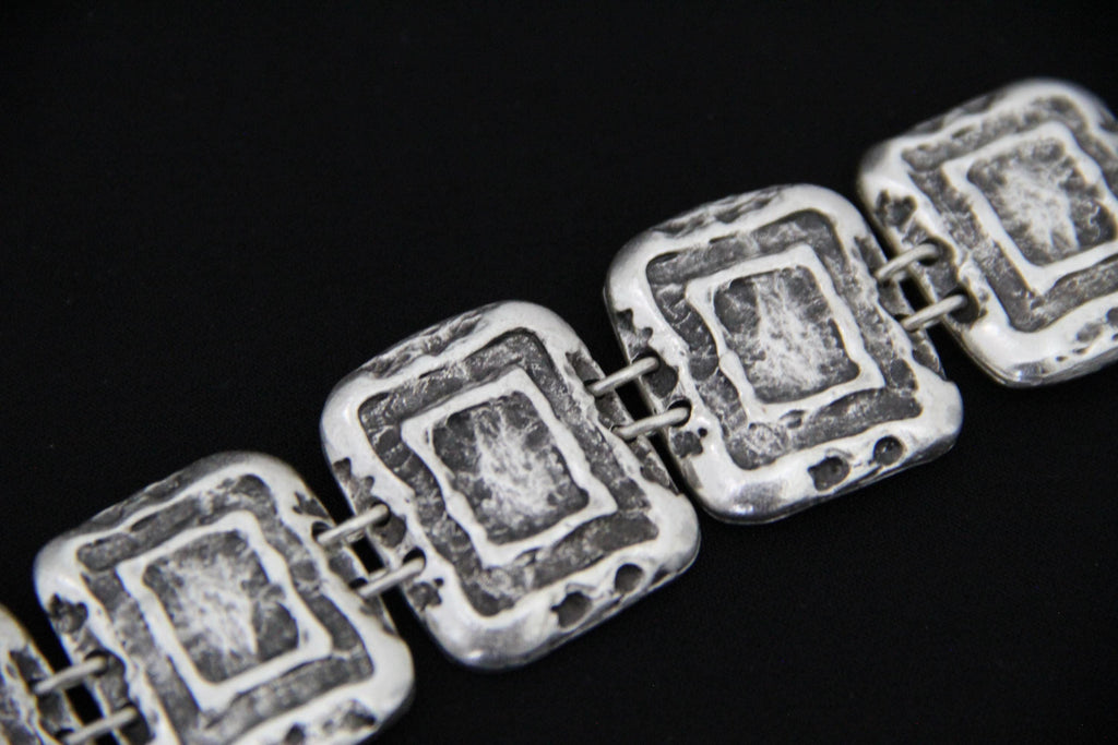 Geometric Engraved Handmade Statement Bracelet
