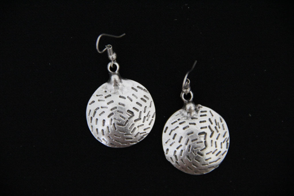 Engraved Bohemian Silver Earrings