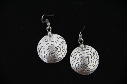 Engraved Bohemian Silver Earrings