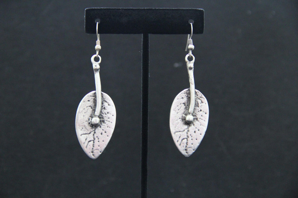 Silver Leaf Dangle Bohemian Earring